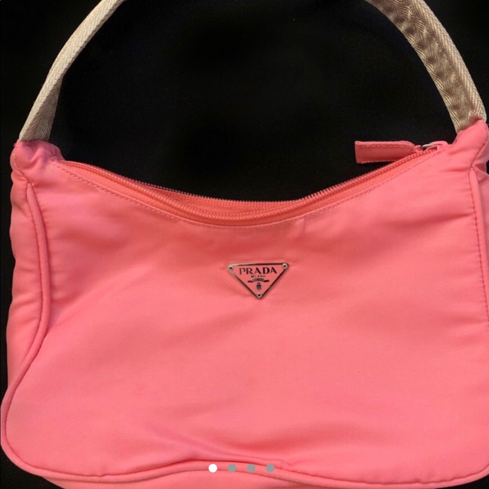 Authentic Prada Tessuto Nylon Pink Mini Hobo Bag